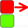 move the red block on the green block